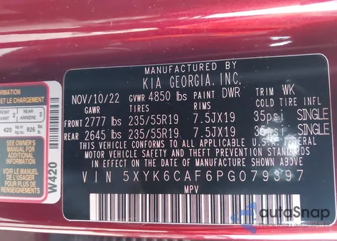 2023 Kia Sportage X-Line z USA, uszkodzony, nr VIN 5XYK6CAF6PG079397